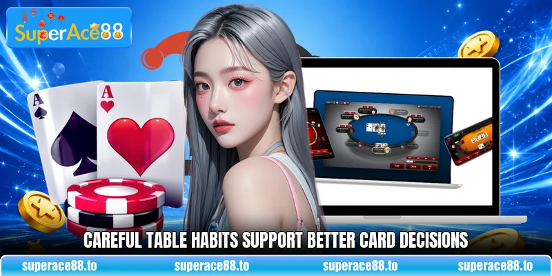 Careful table habits support better card decisions