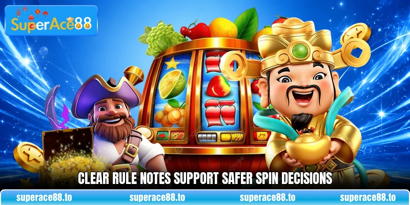 Clear rule notes support safer spin decisions Clear rule notes support safer spin decisions