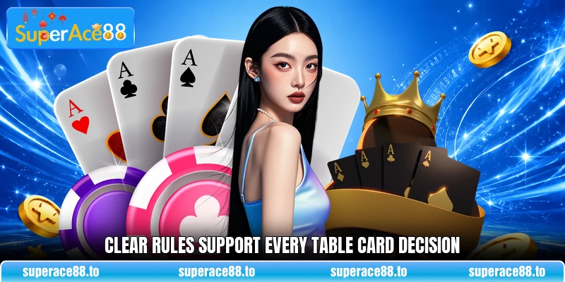 Clear rules support every table card decision Clear rules support every table card decision