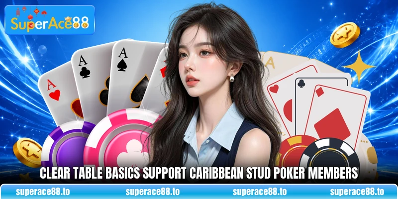 Clear table basics support Caribbean Stud Poker members Clear table basics support Caribbean Stud Poker members