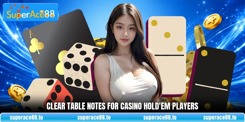 Clear table notes for Casino Hold'em players