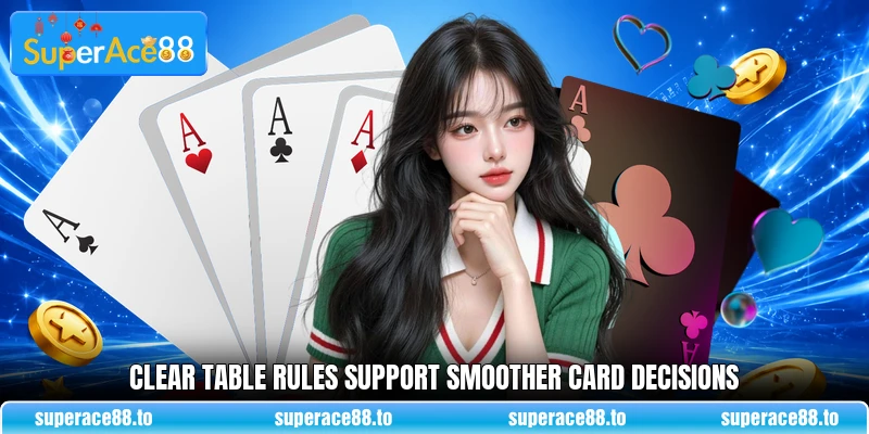 Clear table rules support smoother card decisions Clear table rules support smoother card decisions