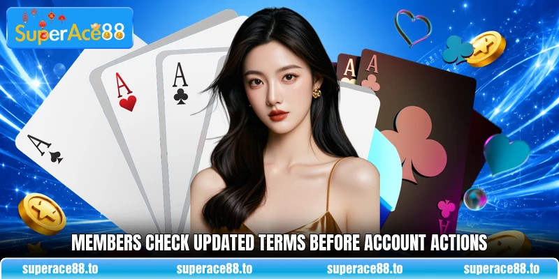 Members check updated terms before account actions Members check updated terms before account actions