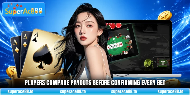 Players compare payouts before confirming every bet Players compare payouts before confirming every bet