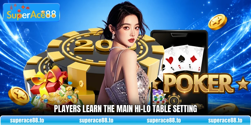 Players learn the main Hi-Lo table setting Players learn the main Hi-Lo table setting